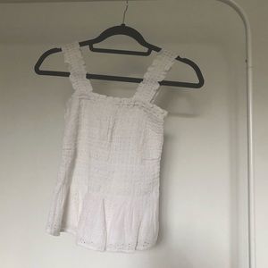 BNWT Hollister white smocked top
